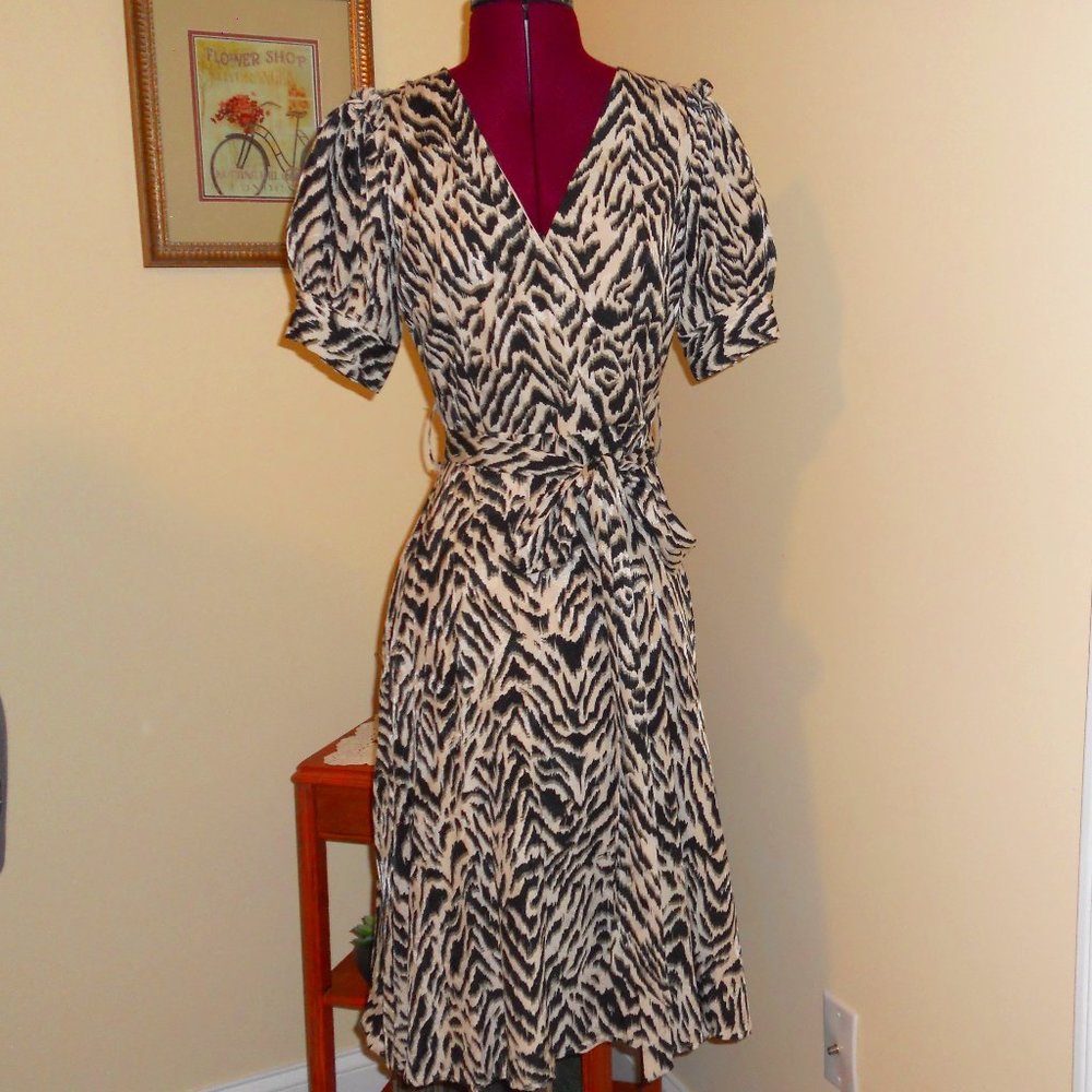 Antonio Melani 2 Faux Wrap S/S Dress Animal Print